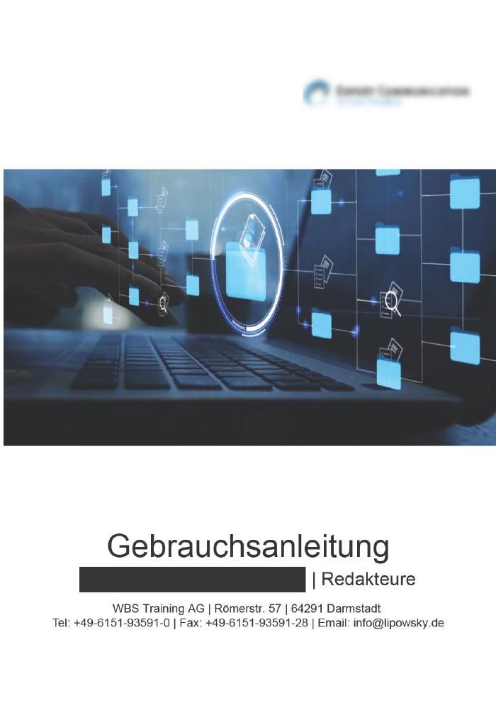 Titelseite der Gebrauchsanleitung für das XML-Redaktionssystem